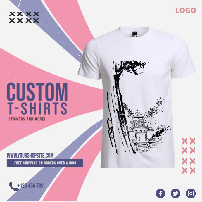 T-Shirt Printing Ads Instagram na Post template