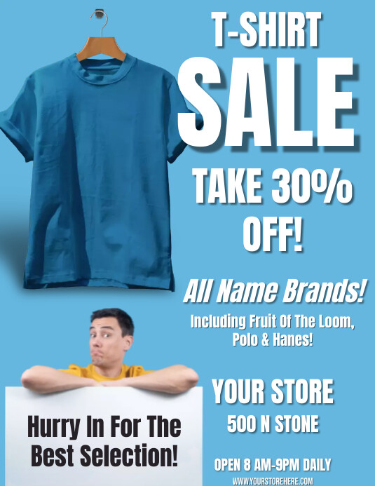 T-SHIRT SALE Flyer (US-Letter) template