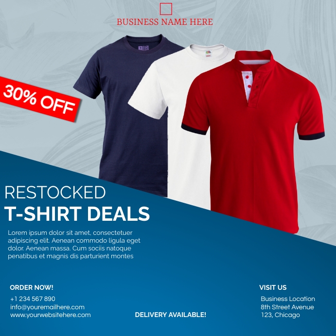 t-shirt sale flyer Instagram Plasing template