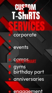 T shirt services poster Digitalt display (9:16) template