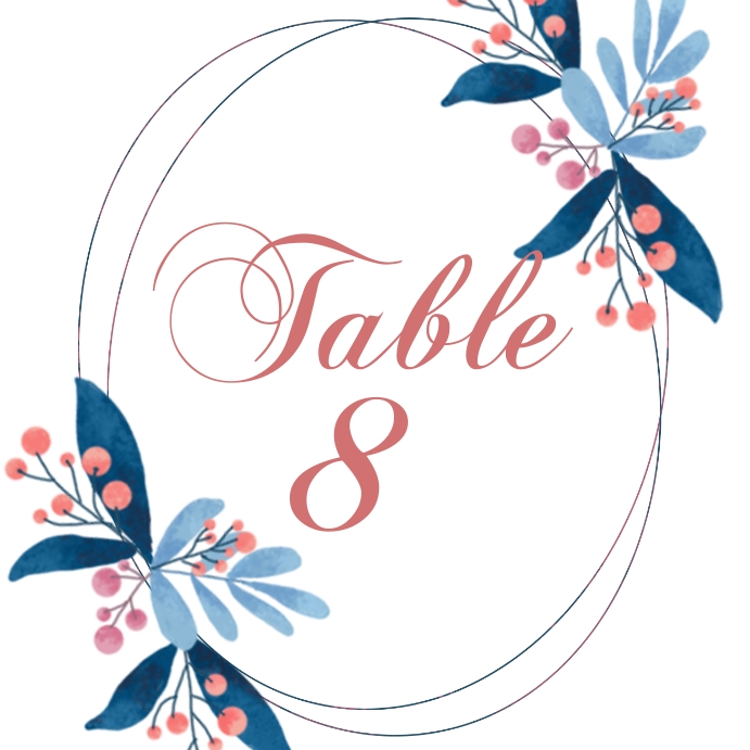 Table Number Card Template PosterMyWall