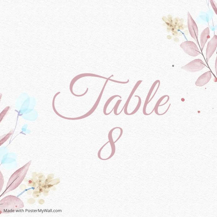 Copy of Table Number Template | PosterMyWall
