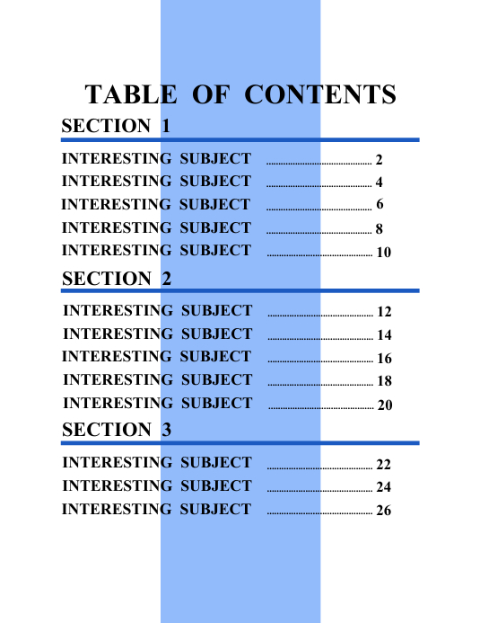 Table of Content Flyer (US Letter) template