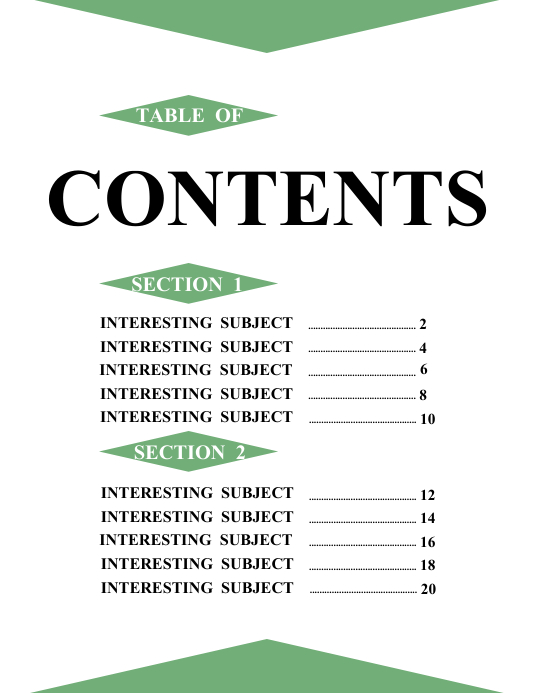 Table of Content Flyer (US Letter) template