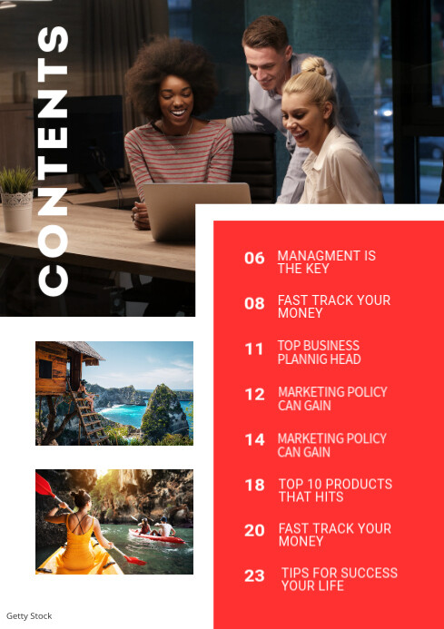 Table Of Content Page Layout Template | PosterMyWall