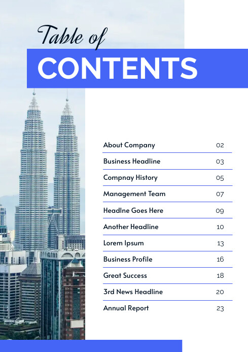 Contents List Layout Table of contents design Template | PosterMyWall