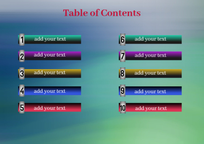 Table of Contents Templat | PosterMyWall