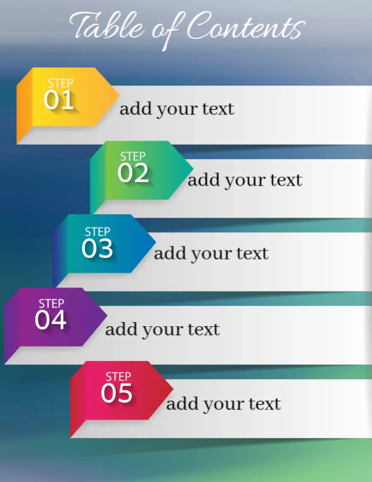 Table of Contents 传单(美国信函) template