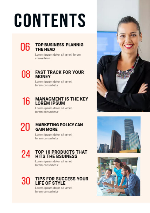 Creative Contents Page