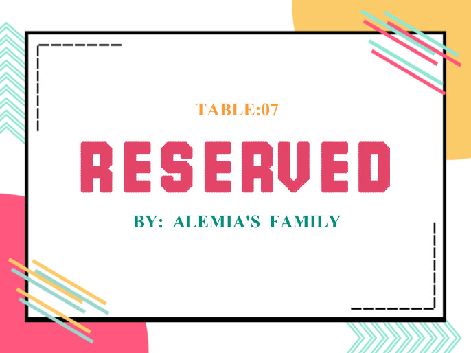 Table Reserved Template | PosterMyWall