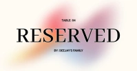 Table Reserved Facebook Shared Image template