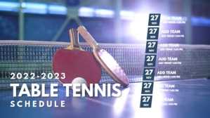 Blå Table Tennis Schedule Digitalt display Template