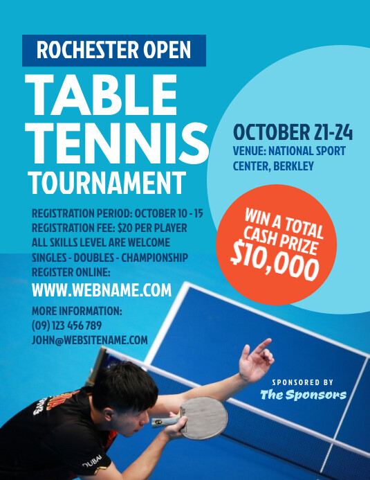Table Tennis Tournament Flyer Template PosterMyWall