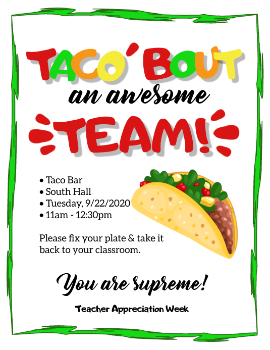 TACO BOUT AN AWESOME TEAM Template PosterMyWall TACO BOUT AN AWESOME TEAM Template PosterMyWall