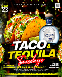 Taco And Tequila Tuesday Night Club Mexico Tacos Fiesta Party Invitation Poster Template Instagram P