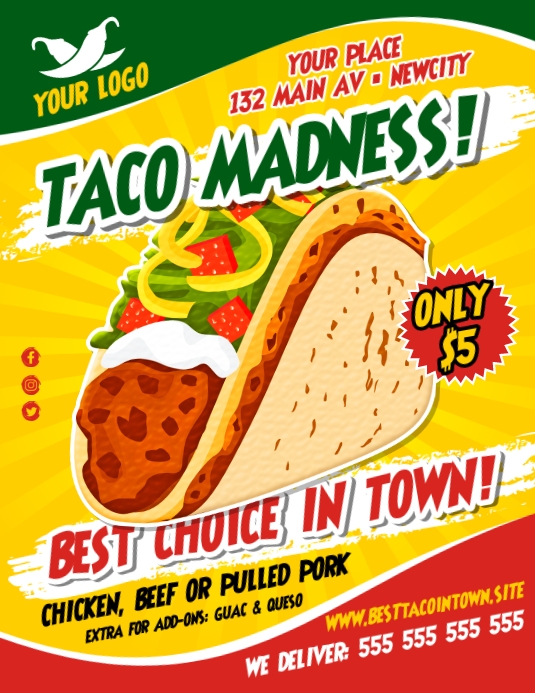 TACO FLYER Template PosterMyWall