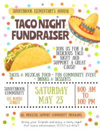 Blanco Taco Night Fundraiser Flyer Template