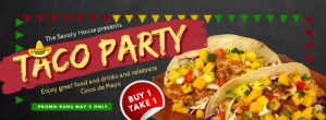 黑色 Cinco de Mayo Taco Party Facebook Cover Photo Template