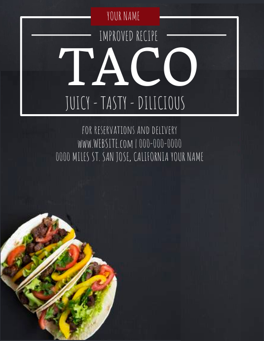 Taco Restaurant Flyer Template Pamflet (VSA Brief)