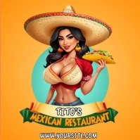 taco restaurant logo, mexican restaurant, bur template