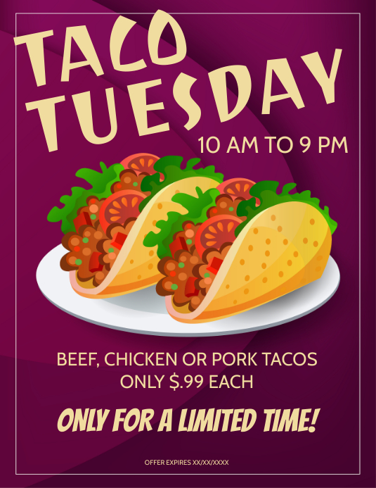 TACO TUESDAY Template PosterMyWall