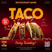 Merah Taco Tuesday Promotion Instagram Post Template