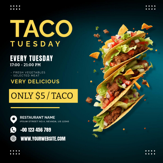 taco tuesday Instagram 帖子 template