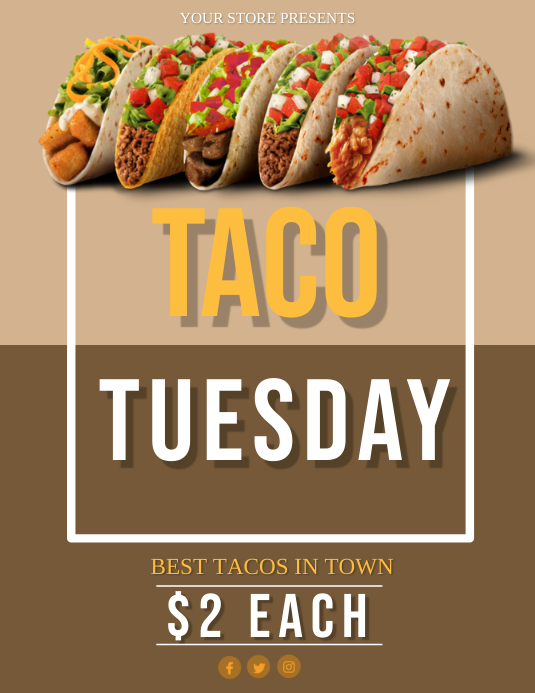 Taco Tuesday Event Flyer Template PosterMyWall