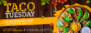 Taco tuesday facebook cover banner Facebook-coverfoto template