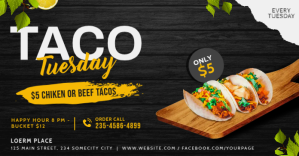 Taco tuesday facebook shared ad banner template