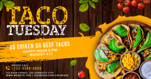 Taco tuesday facebook shared banner template