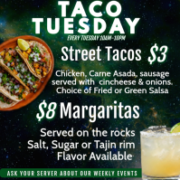 Taco Tuesday Flyer | Street Tacos & Margarita Special Instagram Post template