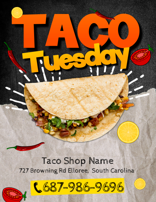 Taco Tuesday Flyer Template PosterMyWall
