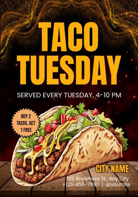 Taco Tuesday Flyer Template | PosterMyWall