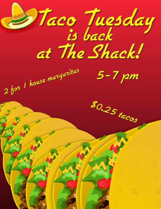 taco tuesday flyer Template PosterMyWall
