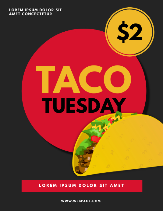 Taco Tuesday Flyer Template PosterMyWall