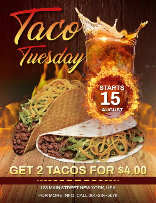 Taco Tuesday Flyer Template PosterMyWall