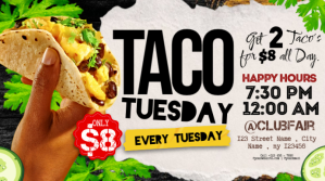 Taco Tuesday Food Promo Flyer YouTube-miniature template