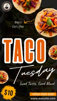 Taco Tuesday Menu Flyer Digital Display (9:16) template