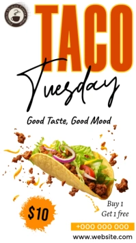 Taco Tuesday Menu Flyer Digital Display (9:16) template
