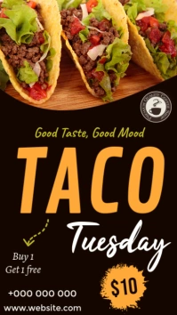 Taco Tuesday Menu Flyer Digital Display (9:16) template