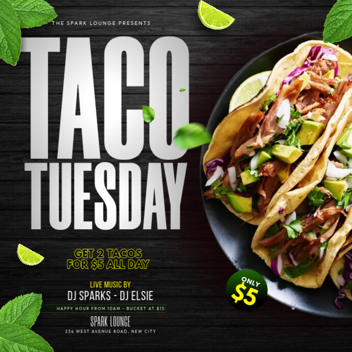 taco tuesday promo flyer Template | PosterMyWall