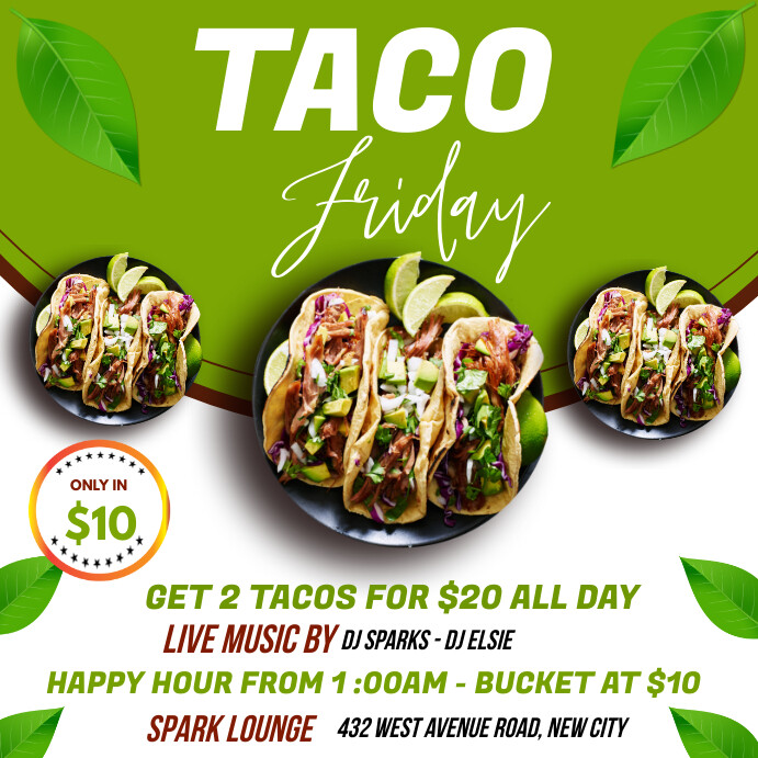 taco tuesday promo flyer Template | PosterMyWall