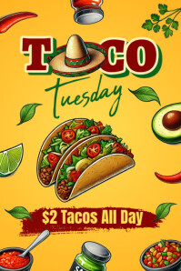 Taco Tuesday Promotion Poster Plakkaat template