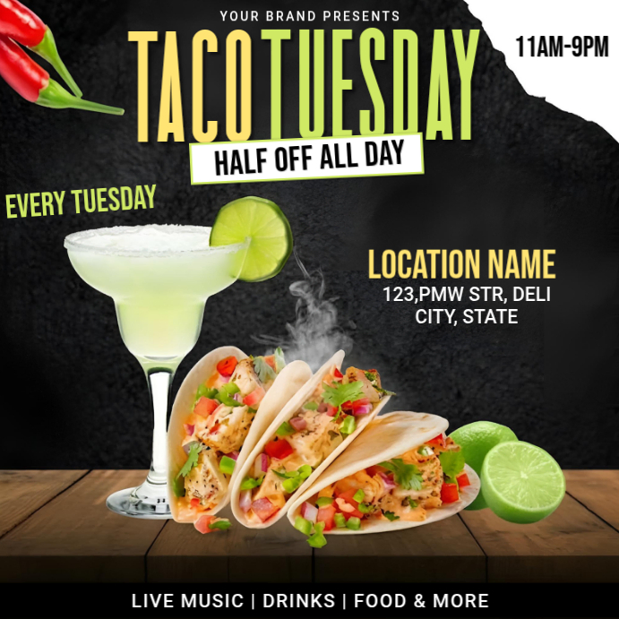 Copy of Taco Tuesday Restaurant Flyer | Mexican Food Night Promotion ...