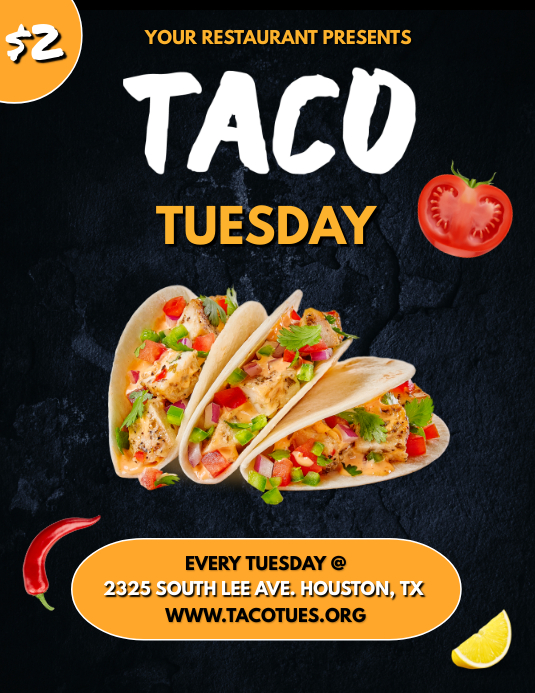 TACO TUESDAY RESTAURANT FLYER TEMPLATE PosterMyWall