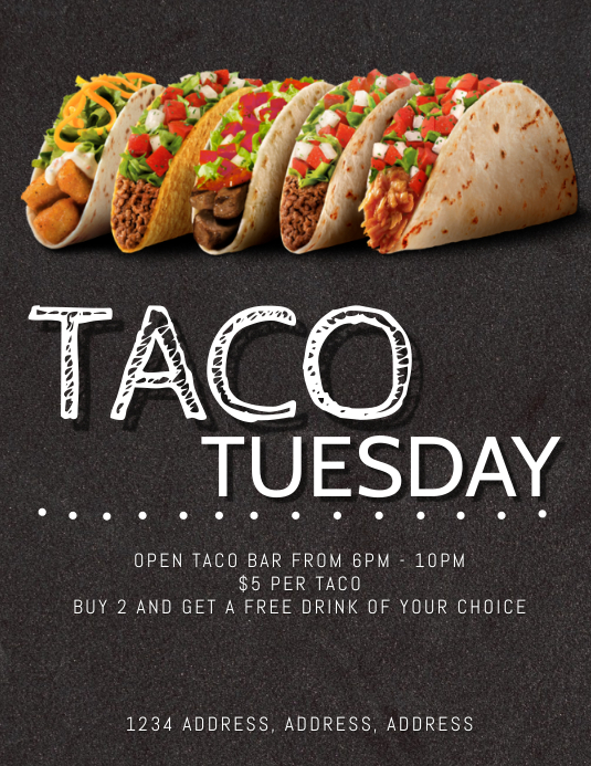 Taco Tuesday Special Flyer Template Volante (Carta US)