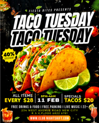 Noir Taco Tuesday Event Instagram Portrait Template
