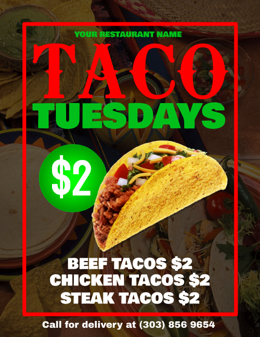 Taco Tuesdays Flyer Template PosterMyWall