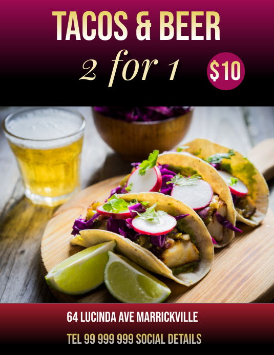 Copy of Tacos & beer PosterMyWall